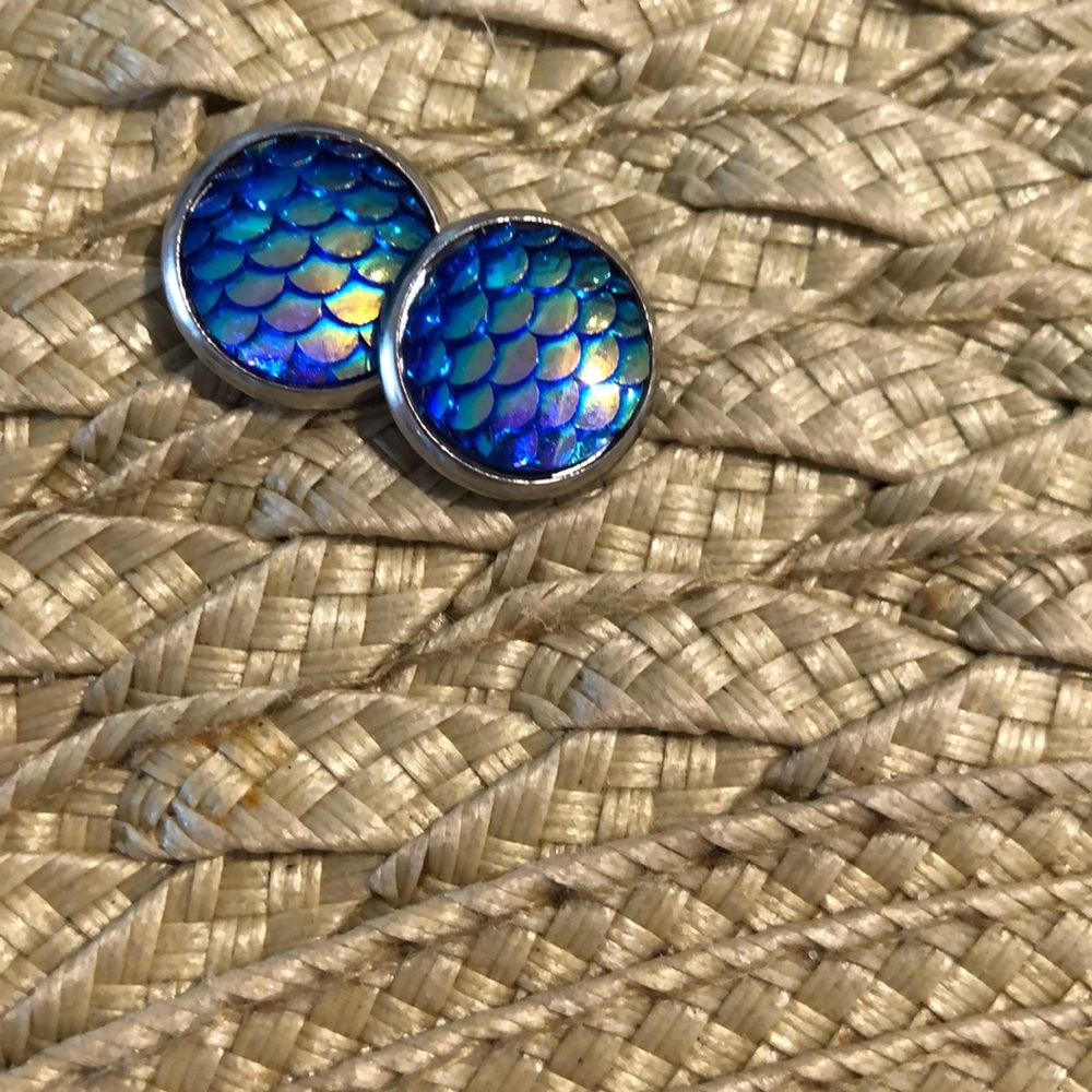 Fish scale earrings